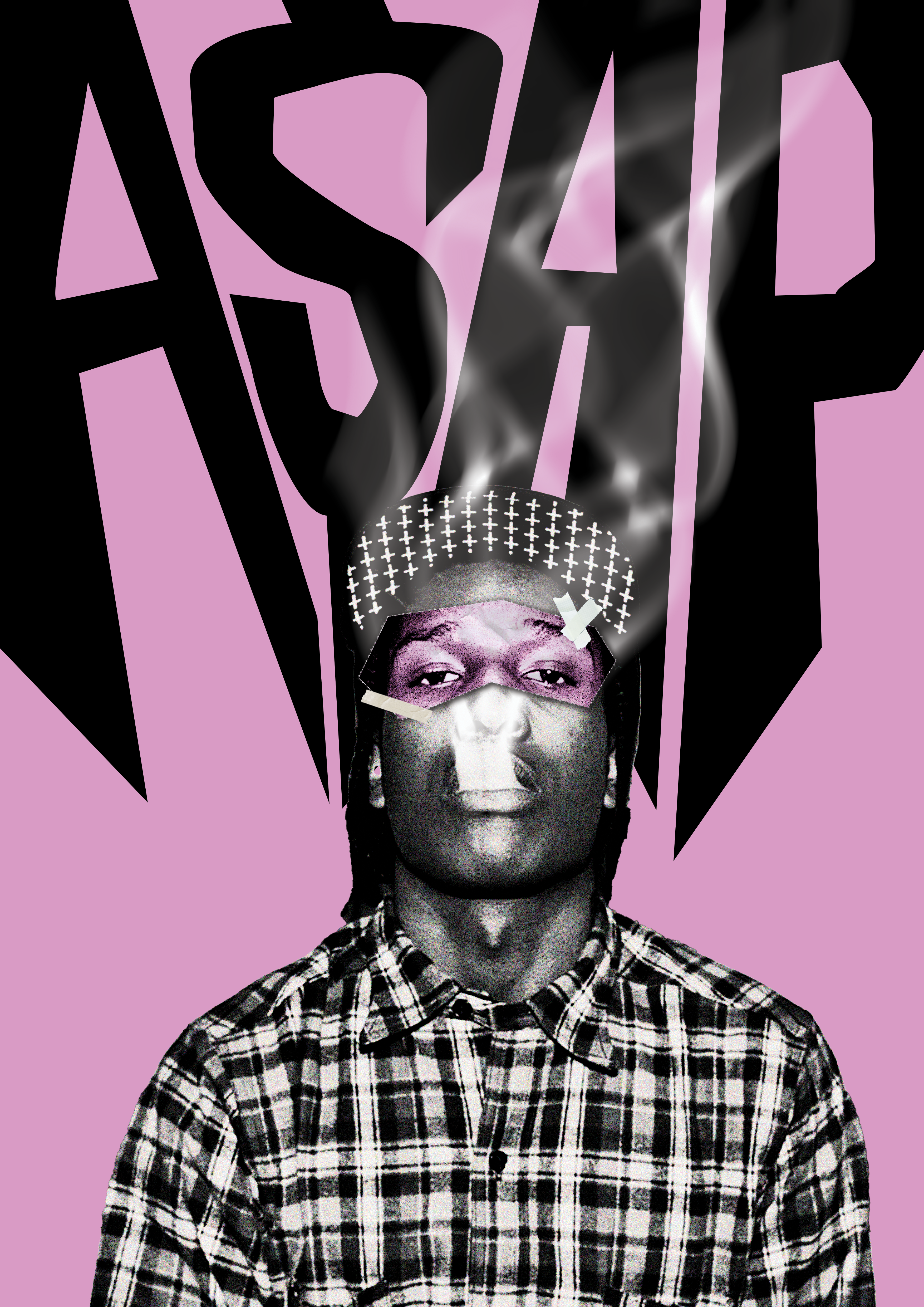 Zelfgemaakte poster van rapper ASAP Rocky