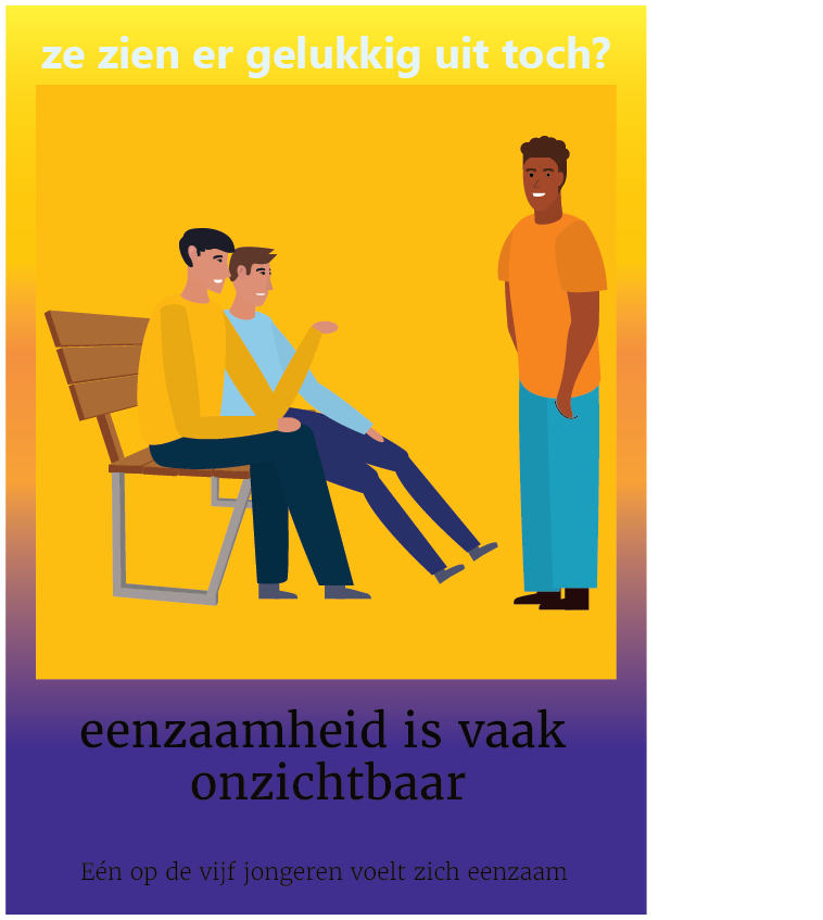 Campagneposter over het thema eenzaamheid