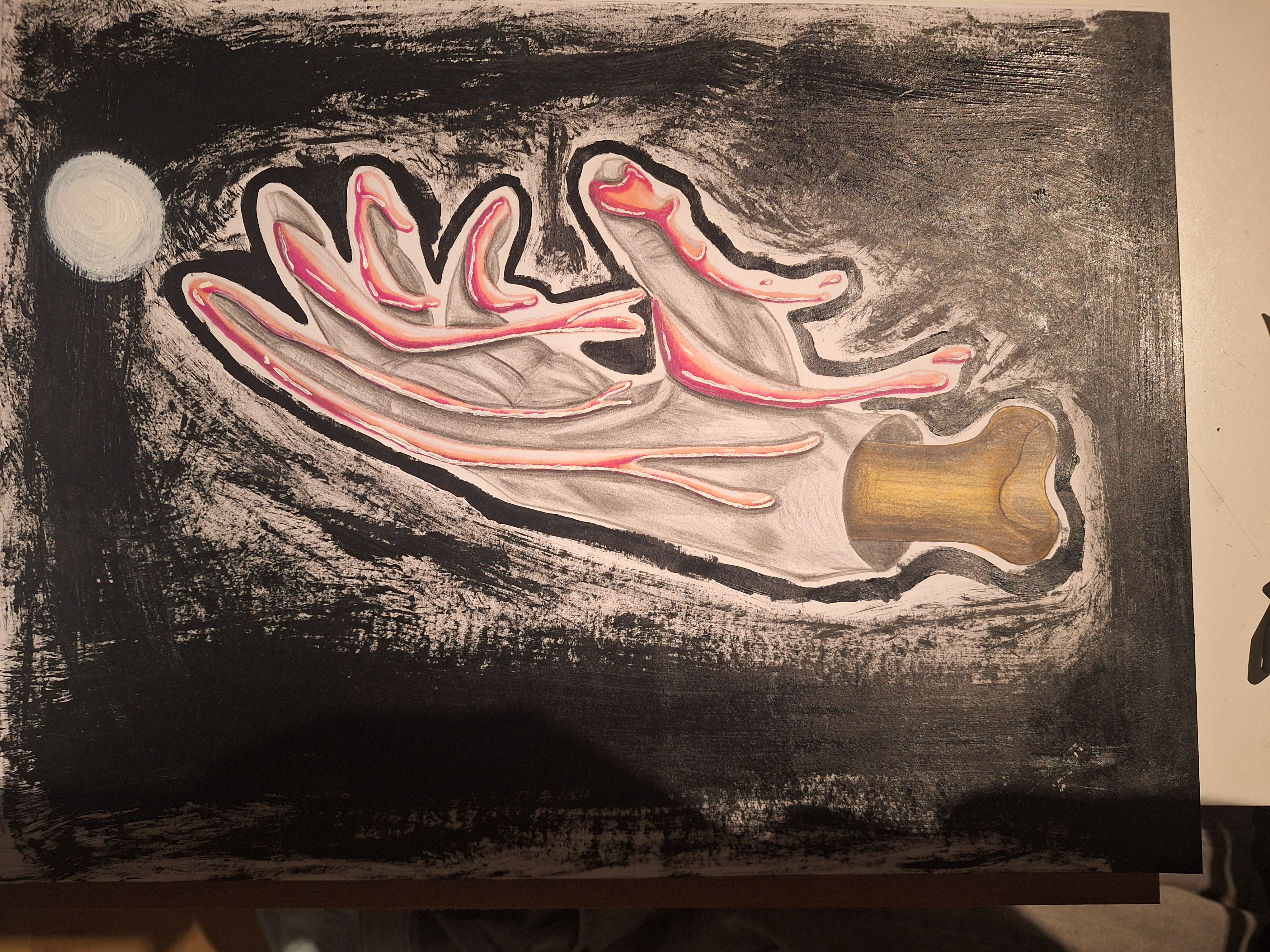 Potloodtekening van een hand